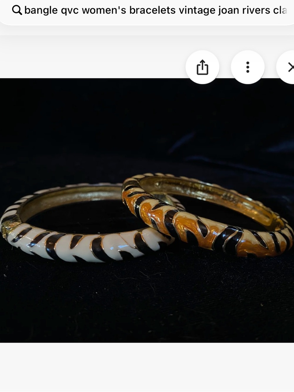 Joan rivers Tiger-Stripe Bangle Bracelets - White & Amber